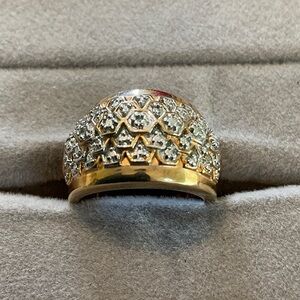 Elegant Gold Toned Sterling Silver Ring